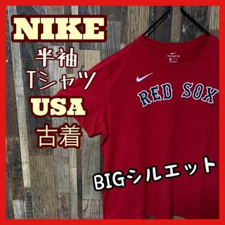 ナイキ(NIKE)のナイキ レッドソックス メンズ レッド 2XL USA古着 半袖 Tシャツ(Tシャツ/カットソー(半袖/袖なし))