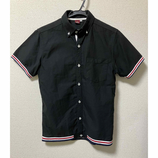 ギャルソンウェーブ(Garcon Wave)の半袖シャツ　チルデン　黒赤　Mサイズ(Tシャツ/カットソー(半袖/袖なし))