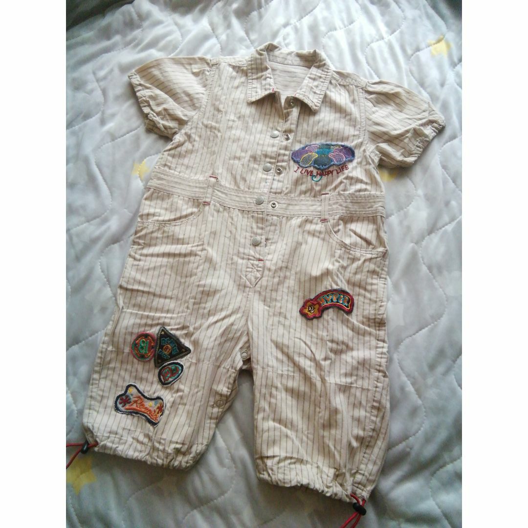 FELISSIMO(フェリシモ)の[中古] 半袖 カバーオール つなぎ 90㎝ キッズ/ベビー/マタニティのキッズ服女の子用(90cm~)(パンツ/スパッツ)の商品写真