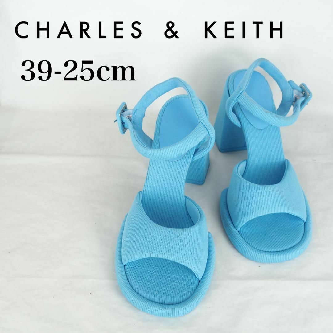 CHARLES & KEITH*サンダル*25cm*水色*M5172 レディースの靴/シューズ(サンダル)の商品写真