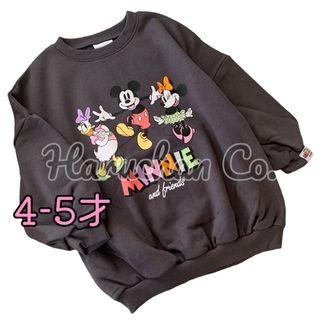 ネクスト(NEXT)の●未使用●4-5才　チャコール　ミニー＆フレンズ　オーバーサイズスウェット(Tシャツ/カットソー)