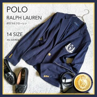 ポロラルフローレン(POLO RALPH LAUREN)の【POLO RALPH LAUREN】ポロ 紺ブレザー エンブレム 金釦 14(テーラードジャケット)