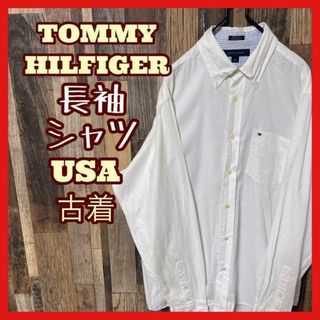 TOMMY HILFIGER - トミーヒルフィガー メンズ ボタンダウン M シャツ USA古着 90s 長袖