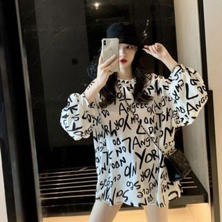 【残り1点】 ブラウス　XL　トップス　Tシャツ　長袖　レディース　女性用(パーカー)