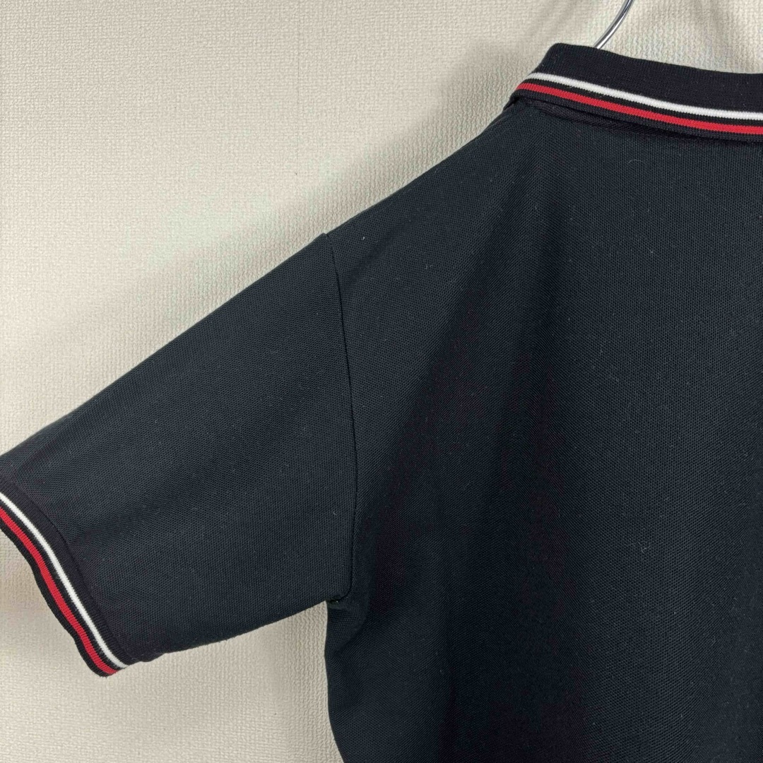 FRED PERRY(フレッドペリー)のビンテージ　フレッドペリー　ポロシャツ　英国製　半袖　黒赤白　S 36 古着 メンズのトップス(ポロシャツ)の商品写真