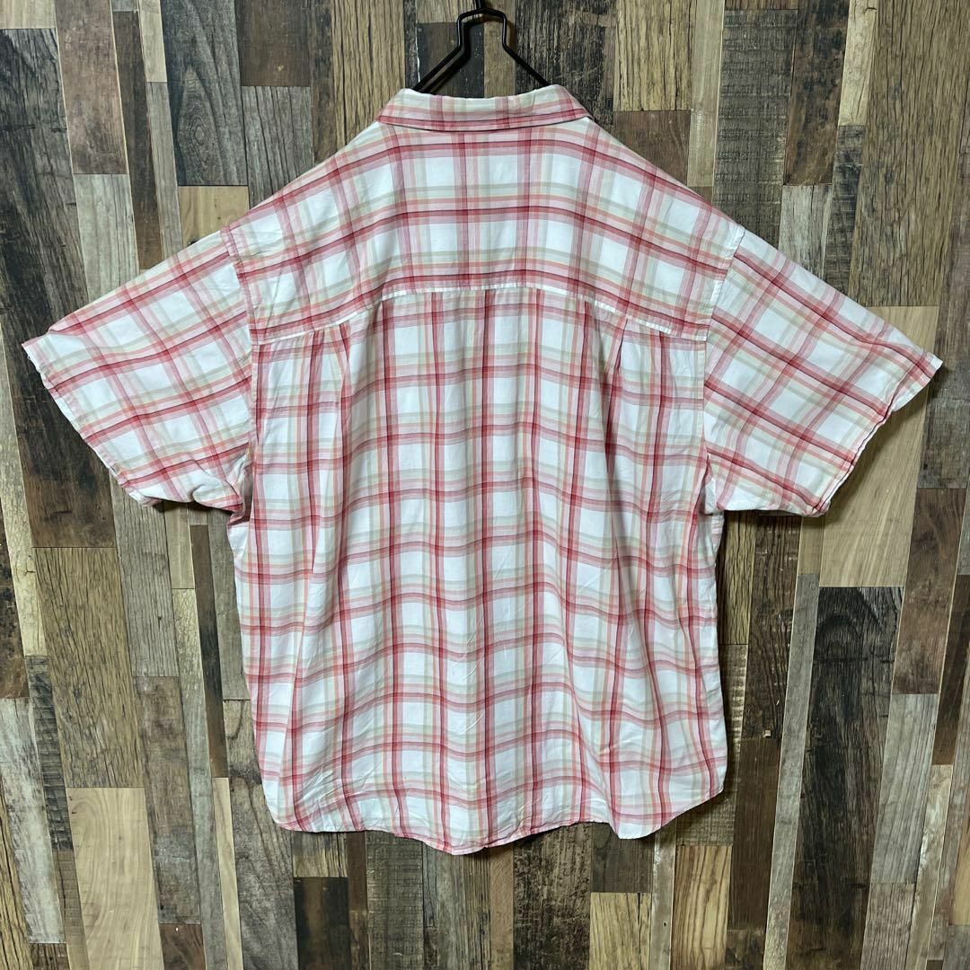 CHAPS(チャップス)のチャップス チェック ピンク メンズ 2XL シャツ USA古着 90s 半袖 メンズのトップス(シャツ)の商品写真