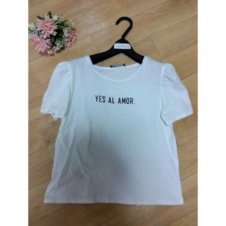 ザラ ホワイト Tシャツ ロゴ 白 ロゴT