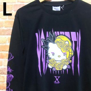 サンリオ(サンリオ)の【新品】ハローキティ ヨシキティ ロンT L XJAPAN パープル ブラック(Tシャツ(長袖/七分))