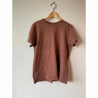 ユニクロユー　UNIQLO  コットン　Tシャツ　ブラウン　XL(Tシャツ(半袖/袖なし))