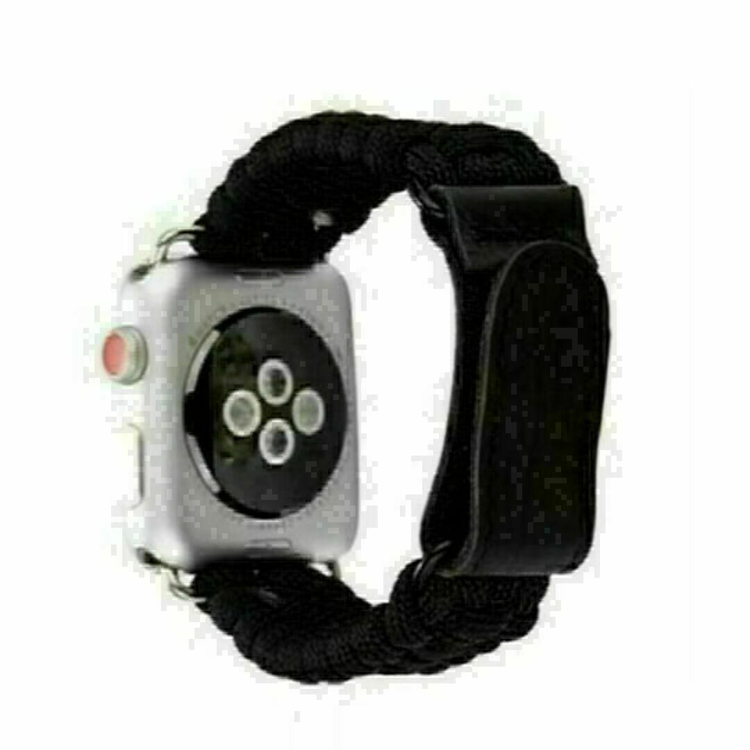 Apple Watch　42/44/45mm　パラコード バンド　ブラック メンズの時計(その他)の商品写真