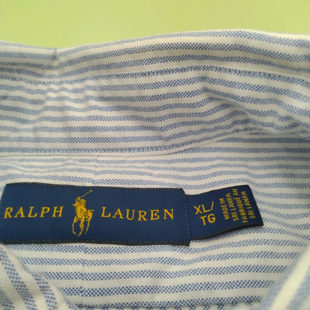 POLO RALPH LAUREN(ポロラルフローレン)の90's  ラルフローレン　ストライプ ３色ポニー ロゴ刺繍 BDシャツ メンズのトップス(シャツ)の商品写真