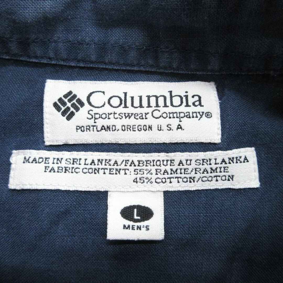 Columbia(コロンビア)のXL★古着 コロンビア COLUMBIA 半袖 シャツ メンズ 00年代 00s ボタンダウン 紺 ネイビー 24apr18 中古 トップス メンズのトップス(シャツ)の商品写真