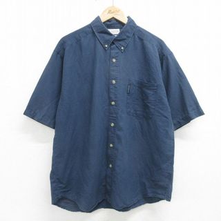 コロンビア(Columbia)のXL★古着 コロンビア COLUMBIA 半袖 シャツ メンズ 00年代 00s ボタンダウン 紺 ネイビー 24apr18 中古 トップス(シャツ)