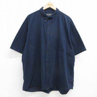 バナナリパブリック(Banana Republic)のXL★古着 バナナリパブリック BANANA REPUBLIC 半袖 ブランド シャツ メンズ 大きいサイズ ボタンダウン 紺 ネイビー 24apr18 中古 トップス(シャツ)