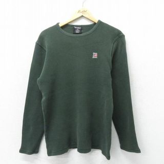 ラルフローレン(Ralph Lauren)のL★古着 ラルフローレン Ralph Lauren ポロジーンズ 長袖 ブランド サーマル Tシャツ メンズ 00年代 00s ワンポイントロゴ コットン 緑系 グリーン 24apr18 中古(Tシャツ/カットソー(半袖/袖なし))