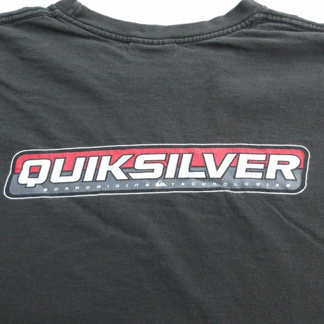 XL★古着 クイックシルバー QUIKSILVER 長袖 ビンテージ Tシャツ メンズ 00年代 00s ビッグロゴ 大きいサイズ コットン クルーネック 黒 ブラック 【spe】 24apr18 中古 メンズのトップス(Tシャツ/カットソー(半袖/袖なし))の商品写真