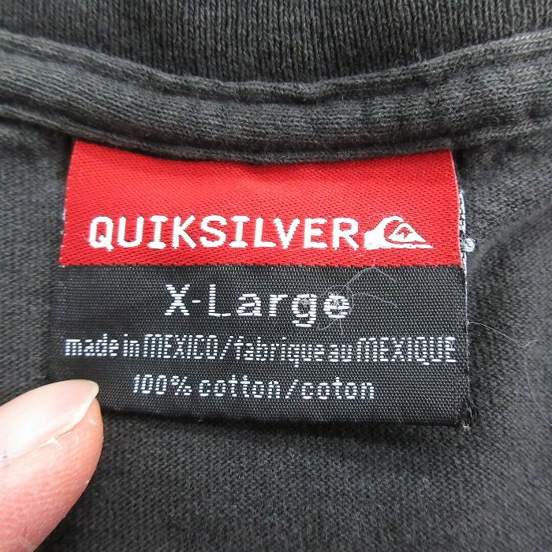 XL★古着 クイックシルバー QUIKSILVER 長袖 ビンテージ Tシャツ メンズ 00年代 00s ビッグロゴ 大きいサイズ コットン クルーネック 黒 ブラック 【spe】 24apr18 中古 メンズのトップス(Tシャツ/カットソー(半袖/袖なし))の商品写真