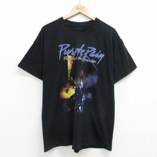 XL★古着 半袖 ロック バンド Tシャツ メンズ プリンス コットン クルーネック 黒 ブラック 24apr18 中古(Tシャツ/カットソー(半袖/袖なし))