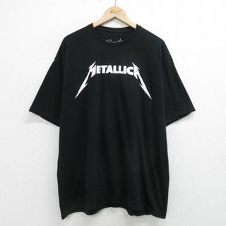 XL★古着 半袖 ロック バンド Tシャツ メンズ メタリカ 大きいサイズ コットン クルーネック 黒 ブラック 【spe】 24apr18 中古(Tシャツ/カットソー(半袖/袖なし))