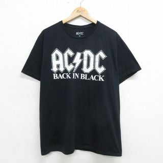 XL★古着 半袖 ロック バンド Tシャツ メンズ AC/DC コットン クルーネック 黒 ブラック 24apr18 中古(Tシャツ/カットソー(半袖/袖なし))