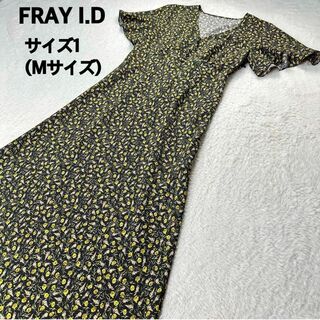 フレイアイディー(FRAY I.D)のフレイアイディー✨フラワープリントロングワンピース サイズ1(Mサイズ)(ロングワンピース/マキシワンピース)