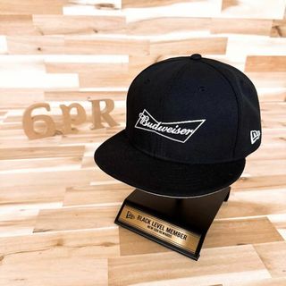 ニューエラー(NEW ERA)の稀少カラー【ニューエラ×バドワイザー】限定コラボ ラベル ロゴ キャップ 黒×白(キャップ)