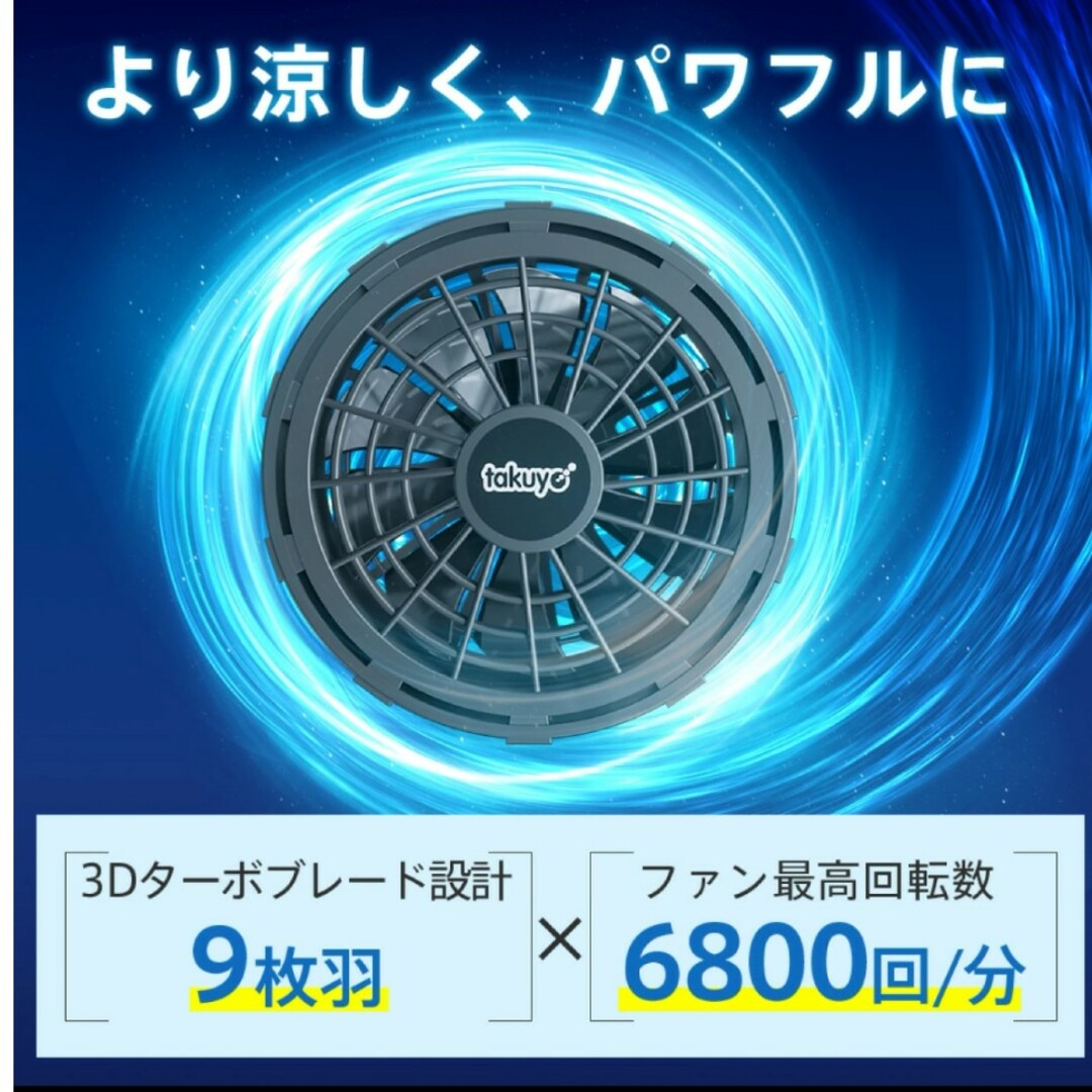 空調服❣️作業服 ファンベスト　空調ウェア　バッテリー ファンセット 冷却服 スマホ/家電/カメラの冷暖房/空調(その他)の商品写真