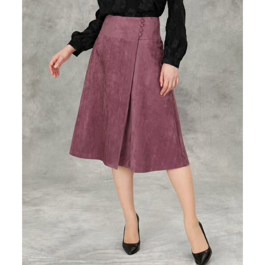 ef-de(エフデ)のフランドル maglie  フェイクスウェードタックフレアスカート  エフデ レディースのスカート(ひざ丈スカート)の商品写真