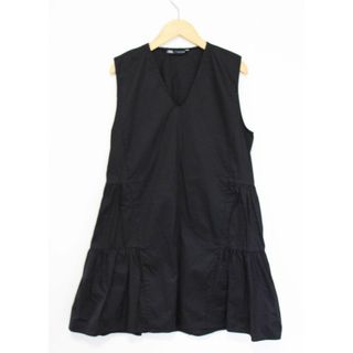 ザラ(ZARA)の【夏物 新入荷】●ZARA/ザラ●ノースリーブチュニック/ワンピース/Vネック/膝上丈 ブラック/黒 レディース M【中古】夏 814042(チュニック)