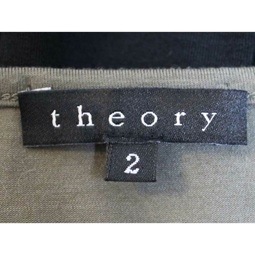 theory(セオリー)の【夏物 新入荷】☆theory /セオリー☆バイカラーチュニックカットソー/カットソー、チュニック/半袖/ワンピース/無地 カーキ×ブラック レディース 2【中古】夏 814042 レディースのトップス(チュニック)の商品写真