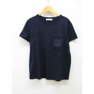 マックスマーラ(Max Mara)の【夏物新入荷】■Max Mara/マックスマーラ■Mロゴ刺繍ポケットTシャツ/半袖 ネイビー/紺 レディース M【中古】夏 814042(Tシャツ(半袖/袖なし))