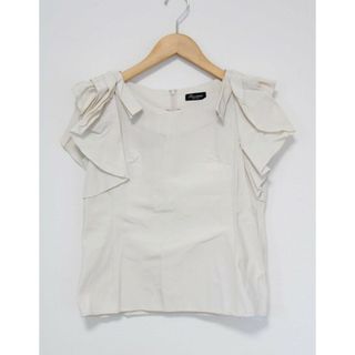 リッチミーニューヨーク(Riccimie New York)の【夏物 新入荷】●Riccimie/リッチミー●ショルダーフリルカットソー/プルオーバー/ラウンドネック/半袖 ライトベージュ レディース M【中古】夏 814042(Tシャツ(半袖/袖なし))