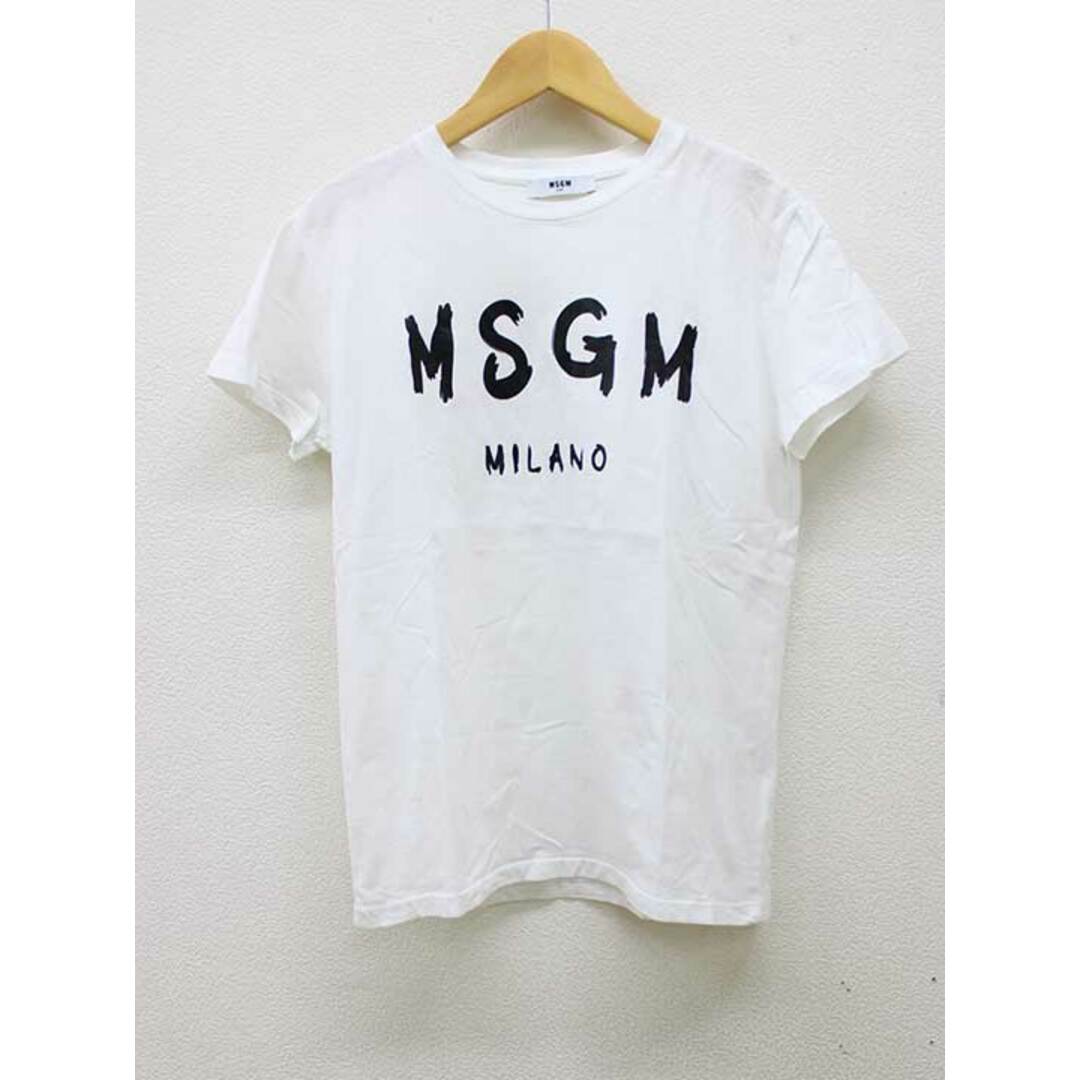 MSGM(エムエスジイエム)の【夏物新入荷】■MSGM/エムエスジーエム■ロゴプリントTシャツ/半袖 ホワイト/白 レディース 14anni【中古】夏 814042 レディースのトップス(Tシャツ(半袖/袖なし))の商品写真