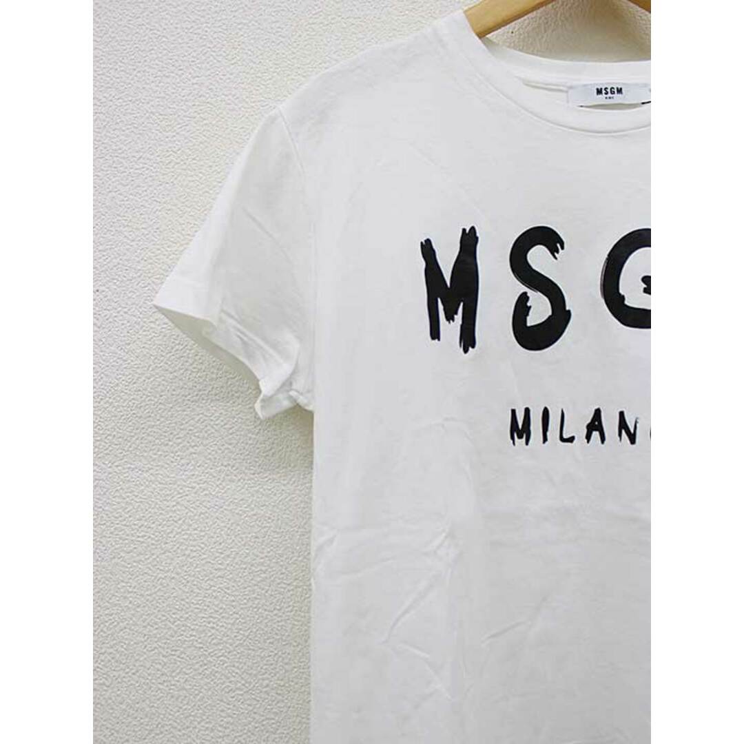 MSGM(エムエスジイエム)の【夏物新入荷】■MSGM/エムエスジーエム■ロゴプリントTシャツ/半袖 ホワイト/白 レディース 14anni【中古】夏 814042 レディースのトップス(Tシャツ(半袖/袖なし))の商品写真