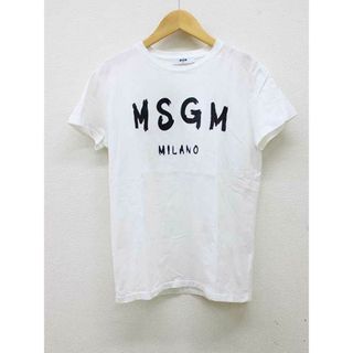 【夏物新入荷】■MSGM/エムエスジーエム■ロゴプリントTシャツ/半袖 ホワイト/白 レディース 14anni【中古】夏 814042