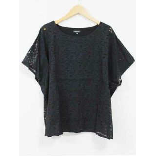 インディヴィ(INDIVI)の【夏物 新入荷】☆INDIVI/インディヴィ☆レースレイヤードカットソー/カットソー/Tシャツ/半袖/ドルマン ブラック/黒 レディース 42【中古】夏 814042(Tシャツ(半袖/袖なし))