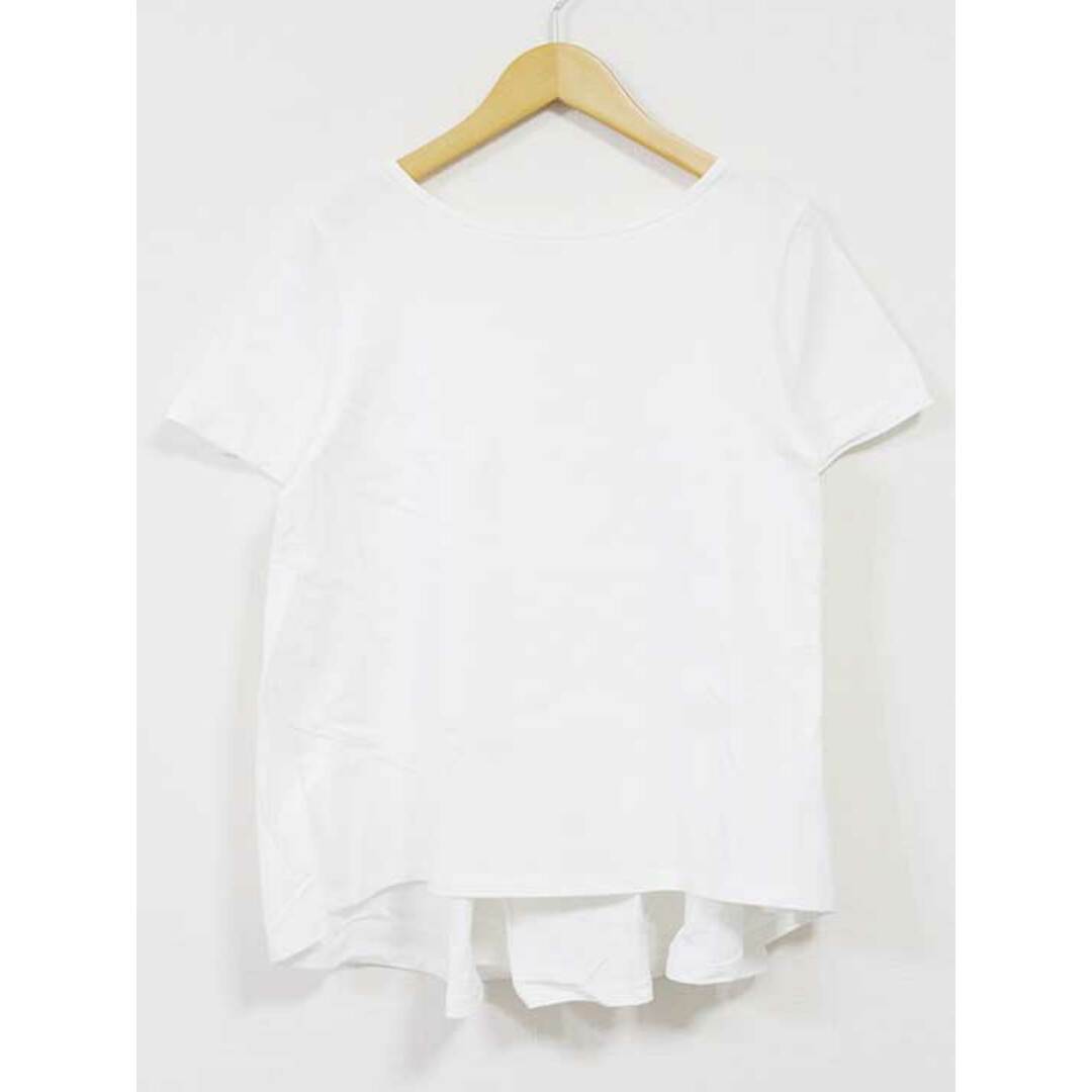 Ray BEAMS(レイビームス)の【夏物 新入荷】☆Ray BEAMS/レイビームス☆2020年製/バックフレアラウンドネックTシャツ/カットソー/Tシャツ/半袖/無地 ホワイト/白 レディース【中古】夏 814042 レディースのトップス(Tシャツ(半袖/袖なし))の商品写真