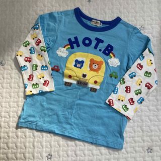 ホットビスケッツ(HOT BISCUITS)の美品 HOT BISCUITS ミキハウス ロンティ 車 水色(Tシャツ/カットソー)