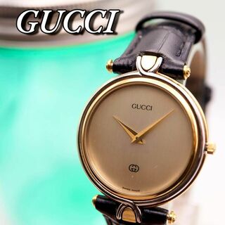 グッチ(Gucci)の美品！GUCCI シルバー ゴールド クォーツ レディース腕時計 522(腕時計)