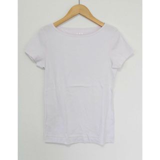 three dots - 【夏物 新入荷】●three dots/スリードッツ●ボートネックカットソー/Tシャツ/プルオーバー/半袖 ライトピンク レディース M【中古】夏 814042