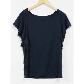 スピックアンドスパン(Spick & Span)の【夏物 新入荷】☆Spick & Span/スピックアンドスパン☆フリルカットソー/カットソー/Tシャツ/半袖/無地 ネイビー/紺 レディース【中古】夏 814042(Tシャツ(半袖/袖なし))