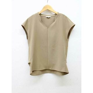 PLST - 【夏物新入荷】■PLST/プラステ■ポリ2WAYストレッチVネックブラウス/半袖 ベージュ レディース M【中古】夏 814042