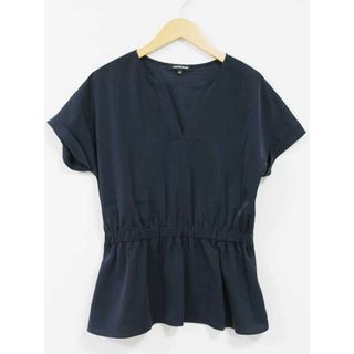 LAUTREAMONT - 【夏物 新入荷】☆LAUTREAMONT/ロートレアモン☆切替キーネックブラウス/シャツ/ブラウス/半袖/無地 ネイビー/紺 レディース 38【中古】夏 814042