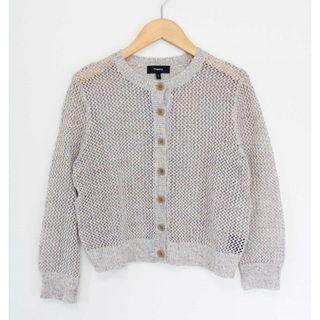 セオリー(theory)の【夏物 新入荷】●theory/セオリー●リネンコットンカーディガン/クルーネック/長袖 ライトベージュ レディース S【中古】夏 814042(カーディガン)