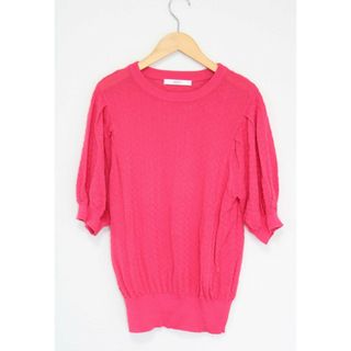 ビッキー(VICKY)の【夏物 新入荷】●VICKY/ビッキー●柄編みチューリップ袖プルオーバー/ニット/セーター/半袖/クルーネック ピンク レディース 2【中古】夏 814042(ニット/セーター)