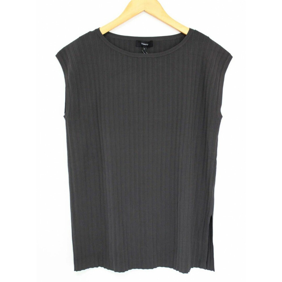 theory(セオリー)の【夏物 新入荷】新品 未使用品●theory/セオリー●CREPE KNIT PLEATED PULLOVER/プリーツニット/ノースリーブ/ラウンドネック カーキ レディース S 夏 814042 レディースのトップス(ニット/セーター)の商品写真