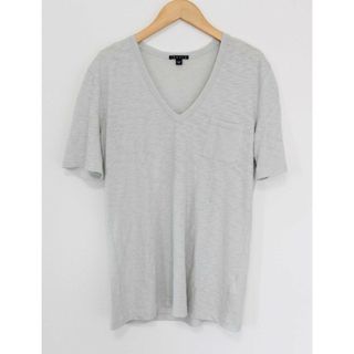 【新入荷】●theory/セオリー●Vネックカットソー/Tシャツ/半袖 ライトベージュ メンズ S【中古】春夏秋冬 814042