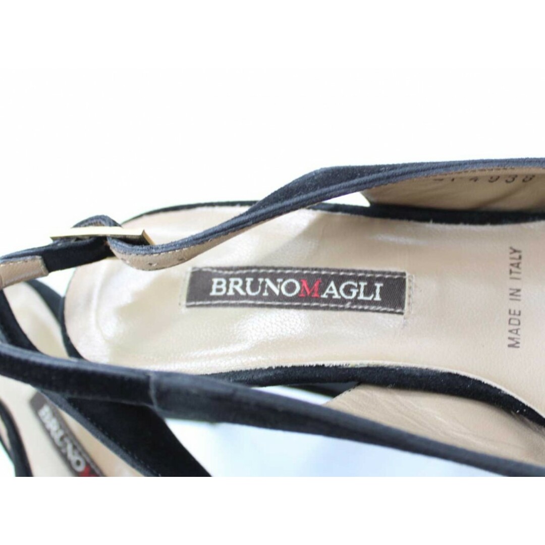 BRUNOMAGLI(ブルーノマリ)の【夏物 新入荷】★BRUNO MAGLI/ブルーノマリ★スウェードバックストラップパンプス/おしゃれ/ヒール/きれいめ/パンプス/靴 ブラック/黒 レディース【中古】春夏 514042 レディースの靴/シューズ(その他)の商品写真