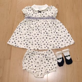 ベベ(BeBe)のBeBe reduction☆ワンピースブルマソックス3点セット☆80〜90cm(ワンピース)