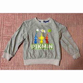 ピクミン 子供服 キッズ スウェットトレーナー 長袖 グレー 120cm(Tシャツ/カットソー)